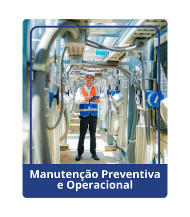 Foto de manutenção preventiva industrial, mostrando técnicos realizando inspeção e cuidados em equipamentos, garantindo eficiência, segurança e prolongamento da vida útil dos maquinários.