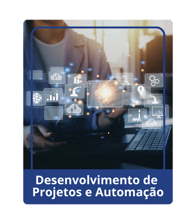 Imagem de desenvolvimento de projetos industriais e corporativos, mostrando planejamento, inovação e colaboração em equipe para soluções eficientes e de alta qualidade.